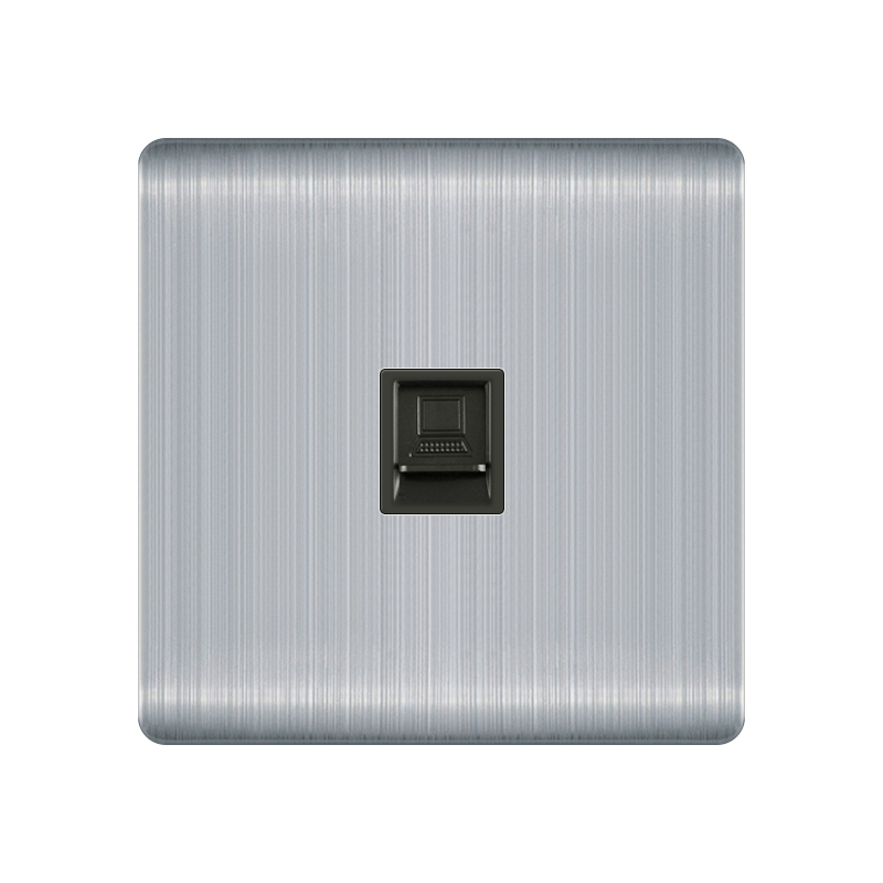 Stainless steel Socket Q1-Network socket-Silver